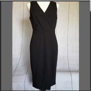ADRIANNA PAPELL Elegant Black Faux Wrap Dress